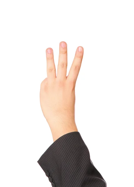 A mão mostra o gesto — Fotografia de Stock