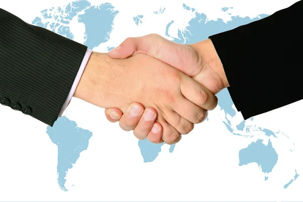 Handdruk van twee businessmans overeenkomst — Stockfoto