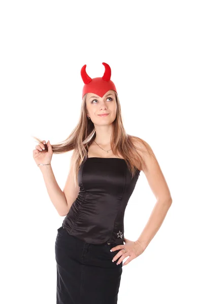 Krásná žena je ďábel — Stock fotografie