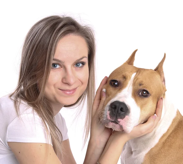 犬を持つ女性 — ストック写真