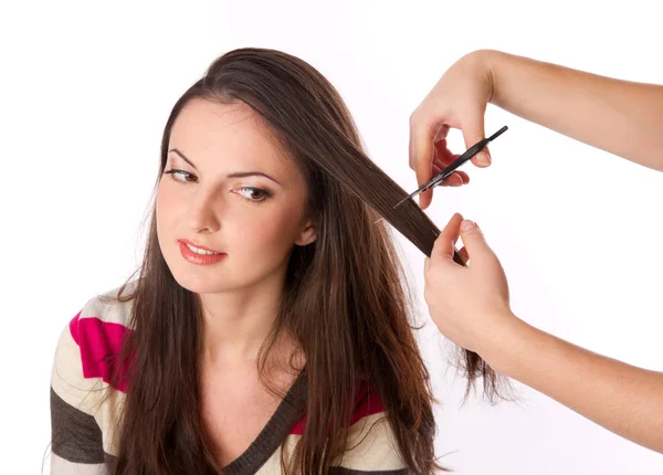 Woman is combing — Stock Photo, Image