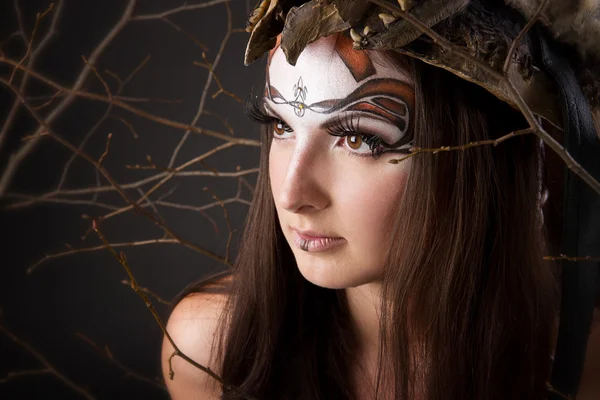 Portret kobiety viking — Zdjęcie stockowe