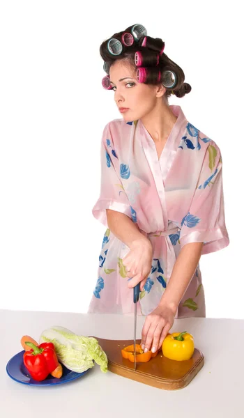 stock image Woman is preparing salad