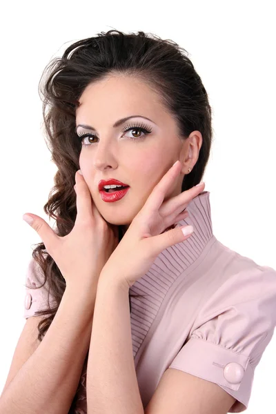 Close up of pin up style girl — Stock Photo, Image