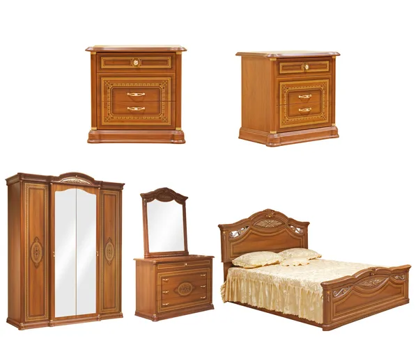 Set di mobili camera da letto isolati — Foto Stock