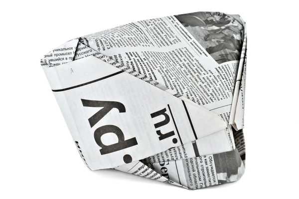 Headdress from the newspaper — Stock Photo, Image