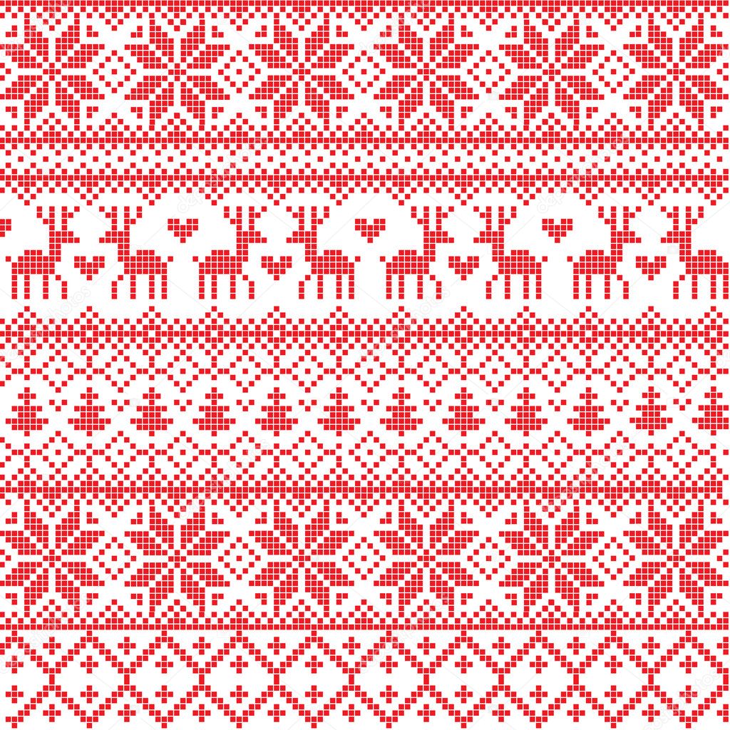 Red nordic pattern