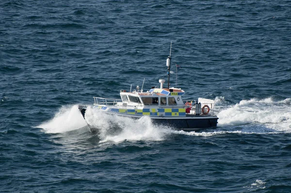 英国警察巡逻船在直布罗陀 — 图库照片