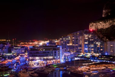 Gibraltar Marina at Night clipart