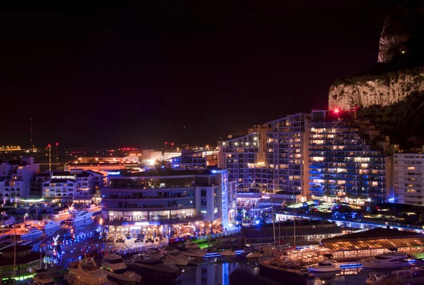 Gibraltar marina's nachts — Stockfoto