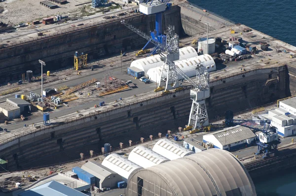 Cantiere navale di Gibilterra dall'alto — Foto Stock