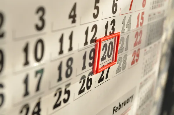 Lista de calendário — Fotografia de Stock