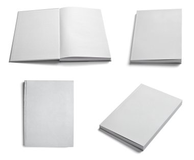 Leaflet notebook textbook white blank paper template clipart