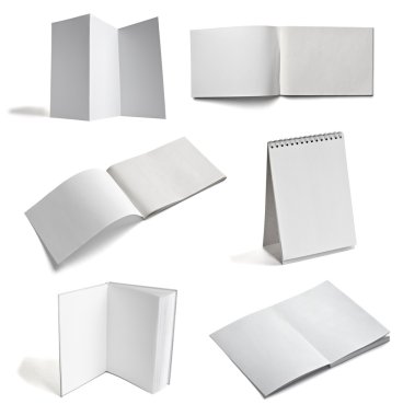 Leaflet notebook textbook white blank paper template clipart