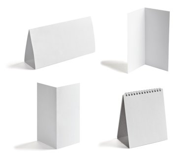 Leaflet notebook textbook white blank paper template