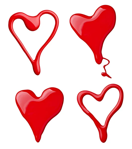 Lak na nehty malovat tvaru srdce lásce — Stock fotografie