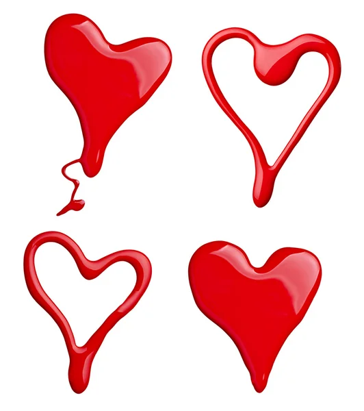 Nagellack måla hjärtform kärlek — Stockfoto
