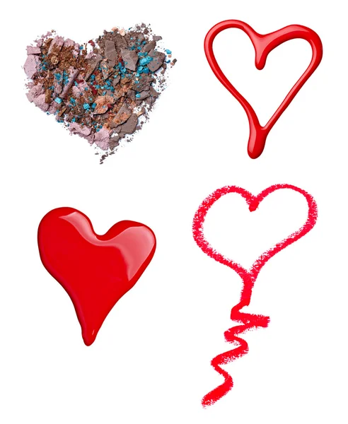 Make up accessories heart shape love — Stock Photo, Image