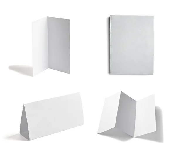 Leaflet notebook textbook white blank paper template — Stok fotoğraf