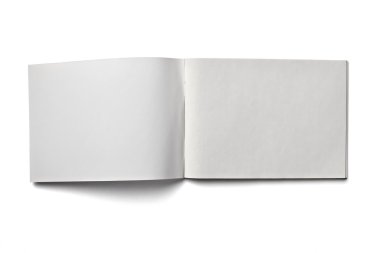 Leaflet notebook textbook white blank paper template