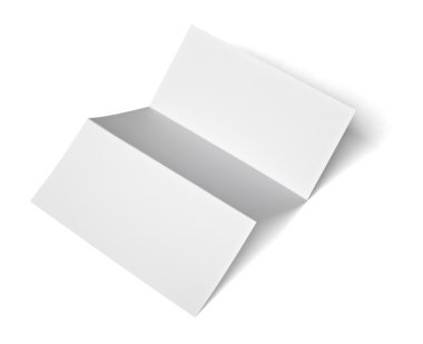 Leaflet notebook textbook white blank paper template