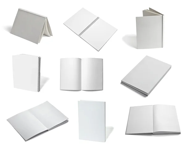Leaflet notebook textbook white blank paper template — Stock Photo, Image