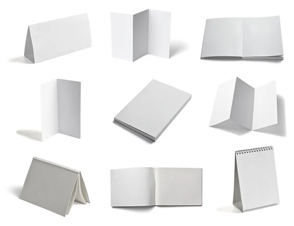 Ulotka notatnik Podręcznik biały papier pusty szablon — Zdjęcie stockowe