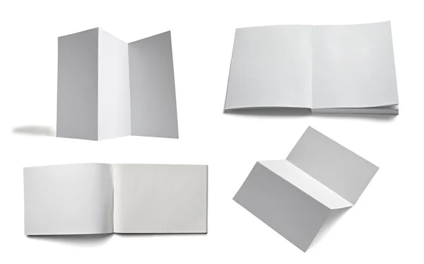 Leaflet notebook textbook white blank paper template — Stok fotoğraf