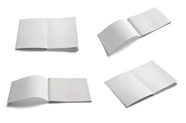 Tájékoztató füzet notebook tankönyv fehér üres papír sablon — Stock Fotó
