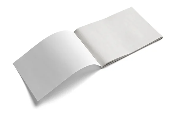 전단지 노트북 교과서 하얀 빈 종이 서식 파일 — 스톡 사진