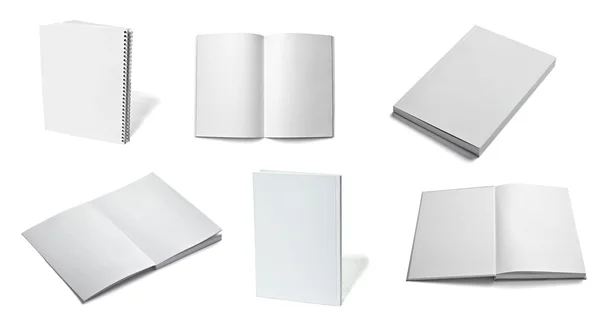 Leaflet notebook textbook white blank paper template — Stok fotoğraf
