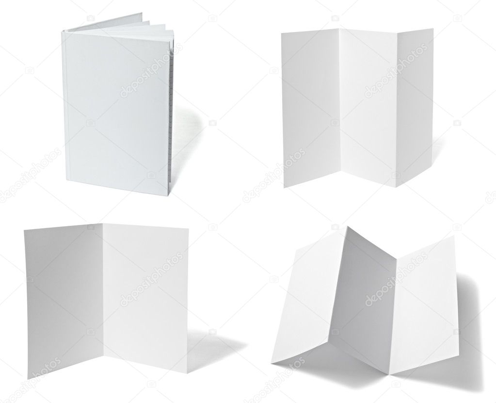 Leaflet notebook textbook white blank paper template