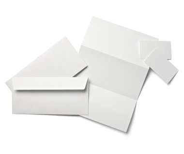 Broşür mektup kartvizit beyaz boş kağıt şablonu