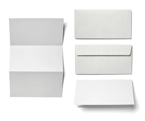 Modelo de papel branco carta folheto cartão de visita — Fotografia de Stock