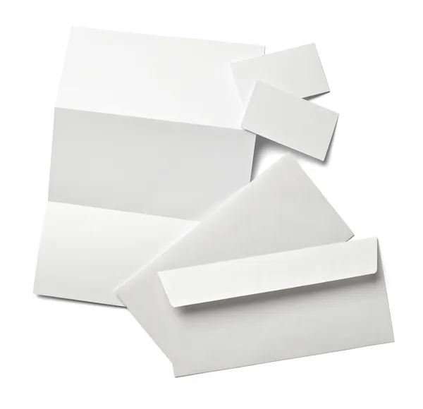 Tájékoztató levél névjegykártya fehér üres papír sablon Stock Kép