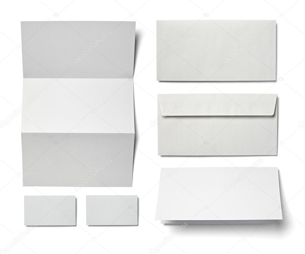 Leaflet letter business card white blank paper template