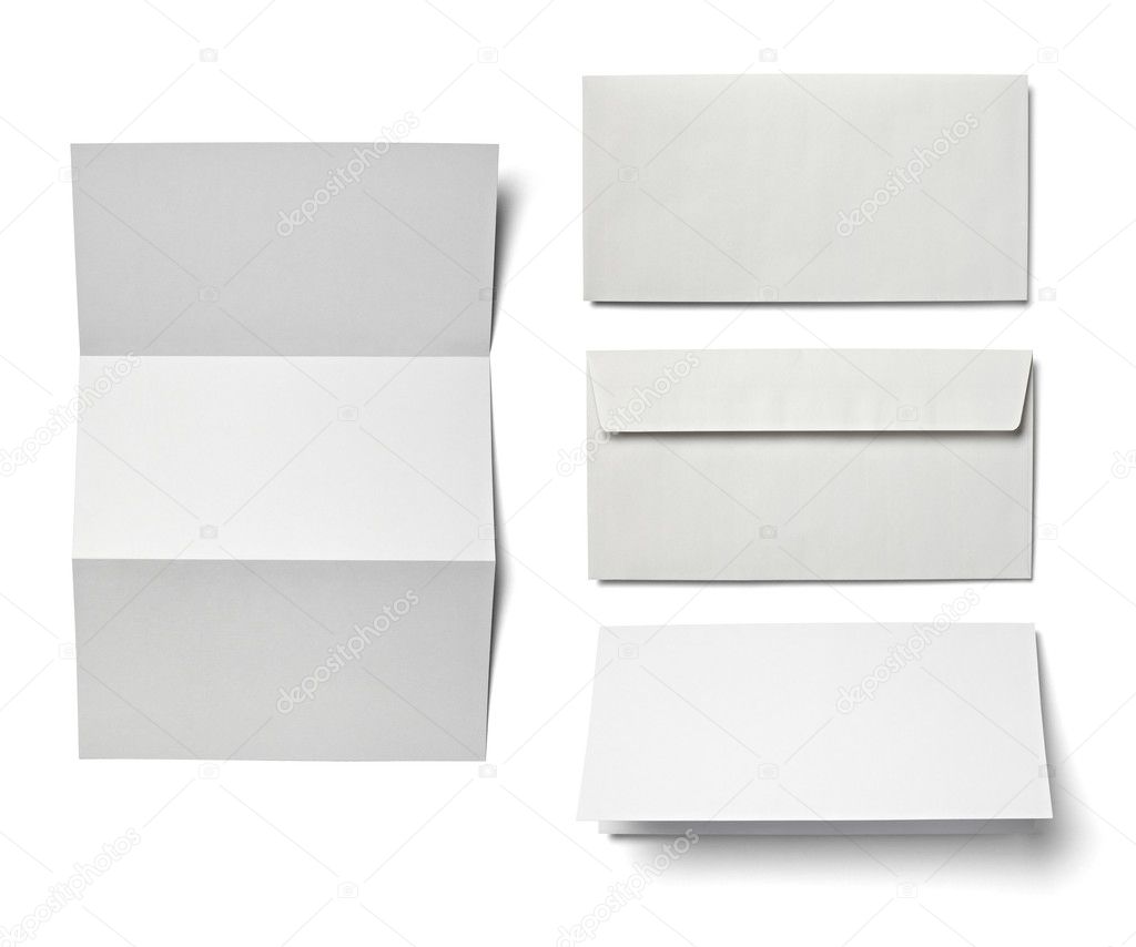 Leaflet letter business card white blank paper template