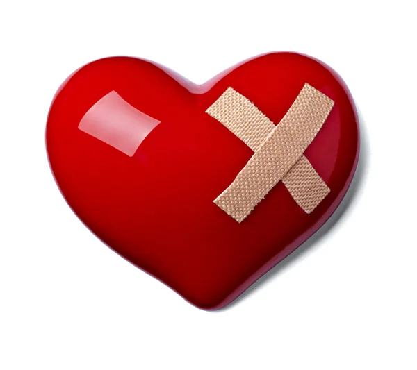 Herzform Liebe Verband verletzt — Stockfoto