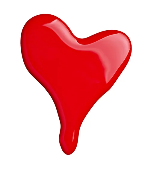 Hjärta form kärlek nagellack — Stockfoto