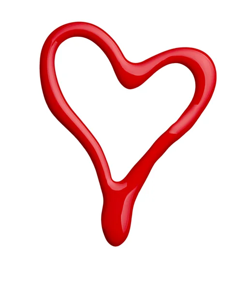 Hjärta form kärlek nagellack — Stockfoto