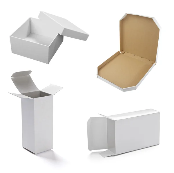 Recipiente caixa branca em branco — Fotografia de Stock