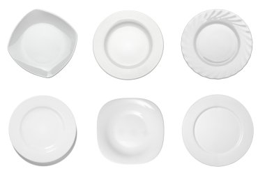 Empty white plate kitchen restaurant food clipart