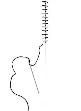 Sewing needle and string tailor craft clipart