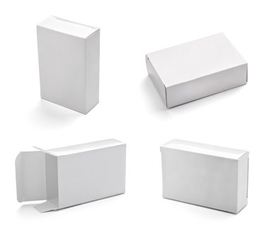 Blank white box container clipart