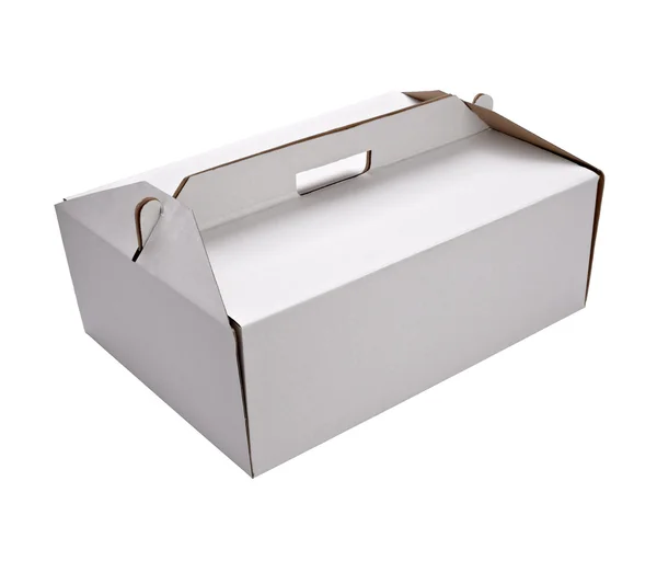 Beyaz teslimat kutusu kabı — Stok fotoğraf