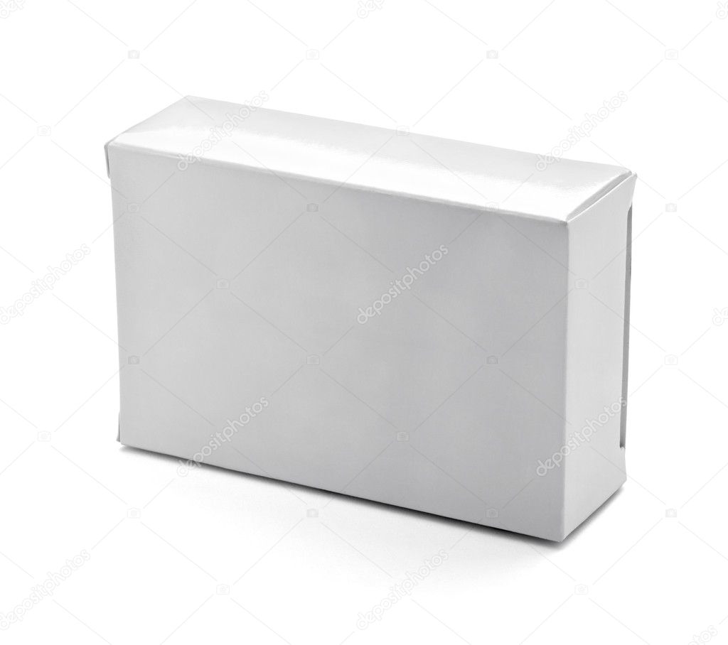 Blank white box container