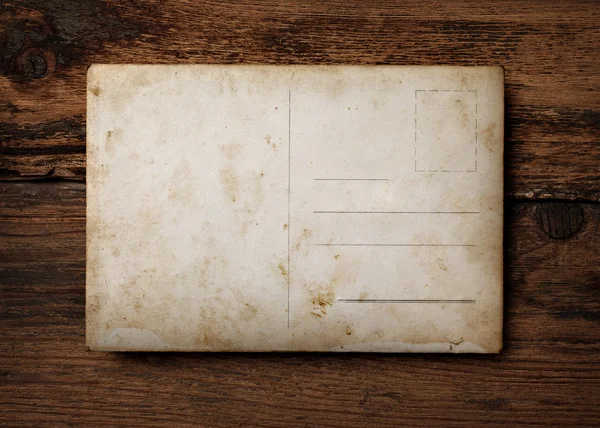 Tarjeta postal de fotos antiguas en madera — Foto de Stock