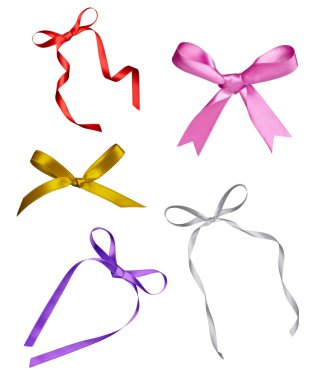 Silk ribbon knot gift christmas birthday holiday clipart