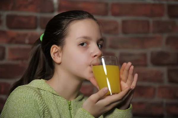 stock image Teen girl with orange juice