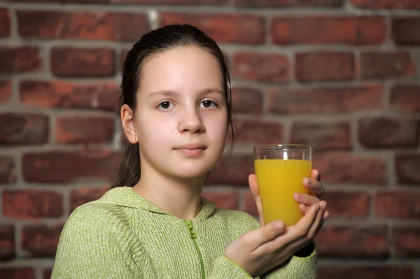 stock image Teen girl with orange juice